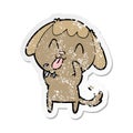 distressed sticker of a rude dog cartoon Royalty Free Stock Photo