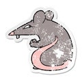 distressed sticker of a sly cartoon rat Royalty Free Stock Photo
