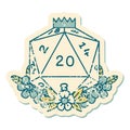 distressed sticker tattoo style icon of a d20 Royalty Free Stock Photo