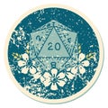 distressed sticker tattoo style icon of a d20 Royalty Free Stock Photo