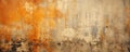 Distressed Vintage Grunge Background With Yelloworange Tones Space For Text Royalty Free Stock Photo