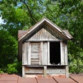 Distressed vintage wood barn cupola for ventilation Royalty Free Stock Photo