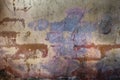 Distressed wall with damp and worn out paint Royalty Free Stock Photo