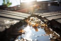 Distressing Roof leakage stains dirty. Generate Ai Royalty Free Stock Photo