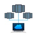 Distributed Database, data storage Server. Vector stock illustration.