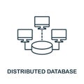 Distributed Database icon. Line style element from data organization collection. Thin Distributed Database icon for templates,