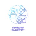 Distributed development blue gradient concept icon