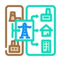 distributed generation electric color icon vector illustration