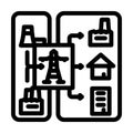 distributed generation electric line icon vector illustration