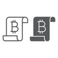 Distributed ledger line and glyph icon, finance