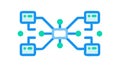 Distributed System: Interconnected Data Nodes and Network Flow, vector design Generative AI Royalty Free Stock Photo