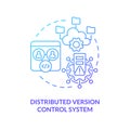 Distributed version control system blue gradient concept icon