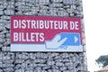 Distributeur de billets means in french cash machine ATM bank sign in city street Royalty Free Stock Photo