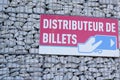 Distributeur de billets means in french cash machine ATM sign in street Royalty Free Stock Photo