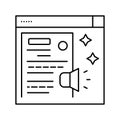 distributing press release line icon vector illustration