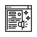 distributing press release line icon vector illustration