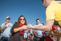 Distributing Water to AIDSwalk Participants Royalty Free Stock Photo