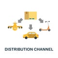 Distribution Channel flat icon. Colored element sign from market integration collection. Flat Distribution Channel icon
