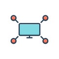 Color illustration icon for Distribution Channels, commerce and marketing