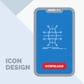 Distribution, grid, infrastructure, network, smart Line Icon in Mobile for Download Page