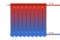 Distribution of heat flow in the radiator Royalty Free Stock Photo