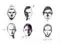 The distribution of light and shade on people`s faces.