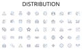 Distribution line icons collection. Strategic, Partnership, Collaboration, Joint venture, Synergy, Synergistic
