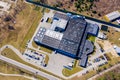 Distribution logistics building parking lot - aerial view Royalty Free Stock Photo