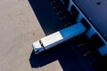 Distribution logistics building parking lot. Aerial View Royalty Free Stock Photo