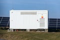 Distribution point at solar panels photovoltaics power station, energy innovation Royalty Free Stock Photo