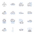 Distribution services line icons collection. Logistics, Shipping, Warehousing, Delivery, Fulfillment, Transportation