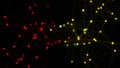 The distribution of triangular shapes in space. Network connection structure. Big data digital background. 3D rendering