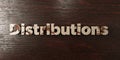 Distributions - grungy wooden headline on Maple - 3D rendered royalty free stock image
