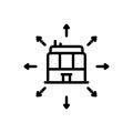 Black line icon for Distributions, delivery and trading