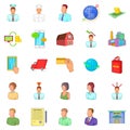 Distributive trades icons set, cartoon style Royalty Free Stock Photo