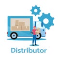 Distributor flat vector illustration