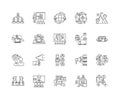 Distributor line icons, signs, vector set, outline illustration concept