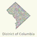District of Columbia line art map