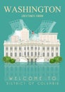 District of Columbia poster. USA travel illustration. United States of America card. Washington banner. Modern style Royalty Free Stock Photo