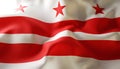 District of Columbia state flag. Close-Up. Washington D.C. flag Royalty Free Stock Photo