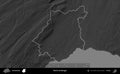 District de Morges outlined, Switzerland. Grayscale Royalty Free Stock Photo