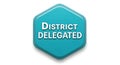 District delegated hexagonal badge symbol recognizing authority and responsibility Royalty Free Stock Photo