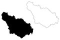 District of Gjakova Republic of Kosovo and Metohija, Districts of Kosovo, Republic of Serbia map vector illustration, scribble