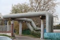 District heating pipes, complex volumetric configuration Royalty Free Stock Photo