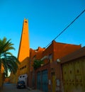 district mosque sunset