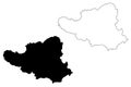 District of Peja Republic of Kosovo and Metohija, Districts of Kosovo, Republic of Serbia map vector illustration, scribble