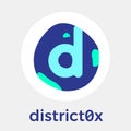 District0x DNT vector logo. A network of decentralized markets and communities and blockchain currency. Royalty Free Stock Photo