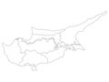 Districts Map of Cyprus