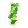 Portugal - administrative map of districts