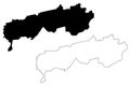 Districts of Republican Subordination Republic of Tajikistan, Regions of Tajikistan map vector illustration, scribble sketch